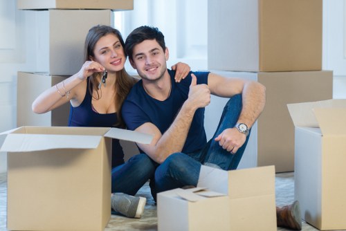 Student moving day in Shoreditch with organized loading process