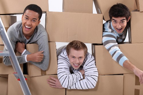 Packed moving boxes ready for removals in Shoreditch flat