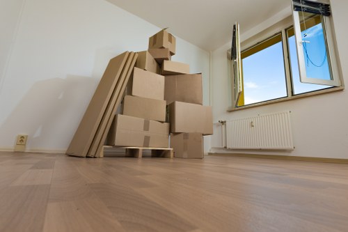 Local moving team handling boxes in Shoreditch