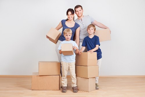 Loading boxes during a man with a van service