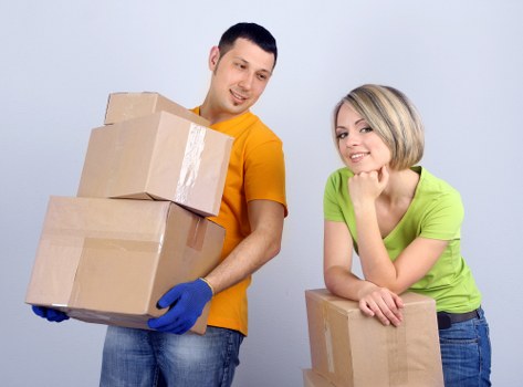 Packed moving boxes ready for removal services in Shoreditch